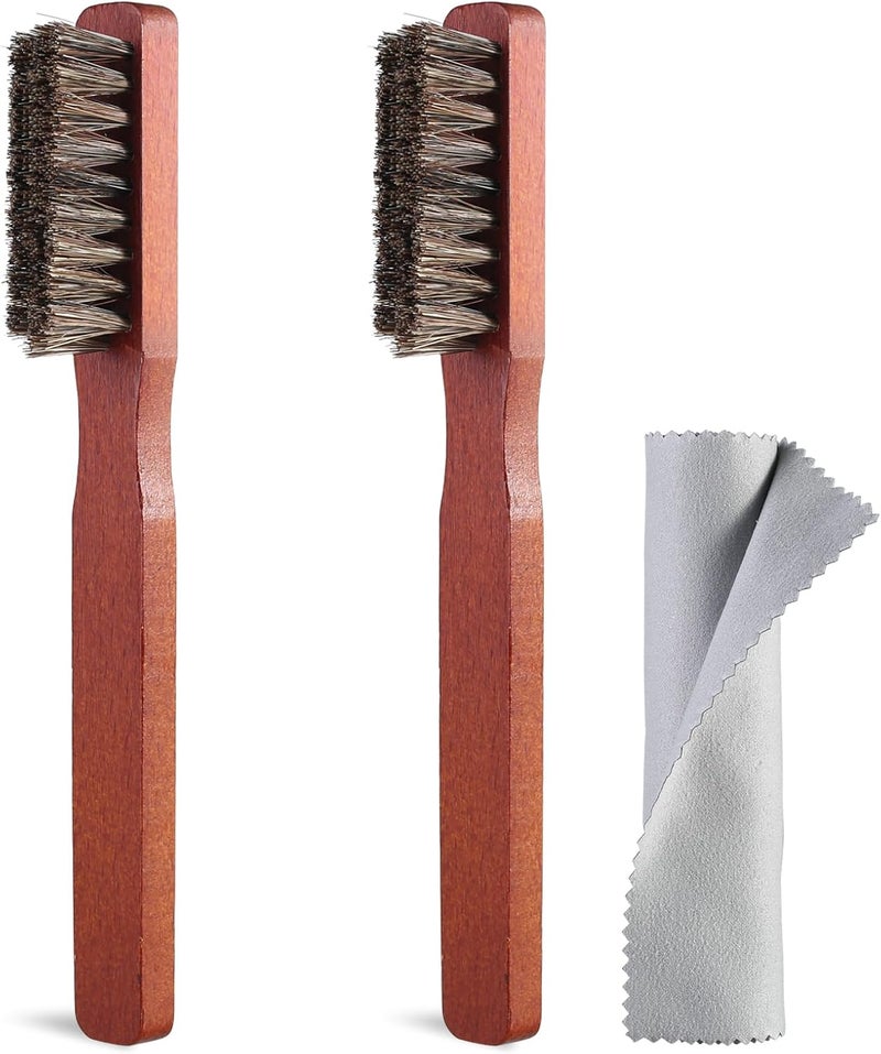 Srefaka Shoe Brush Shoe Polish Brush Horse Hair Brush for Leather Horsehair Shoe Brush Professional Shoe Polish Applicator - Image 1